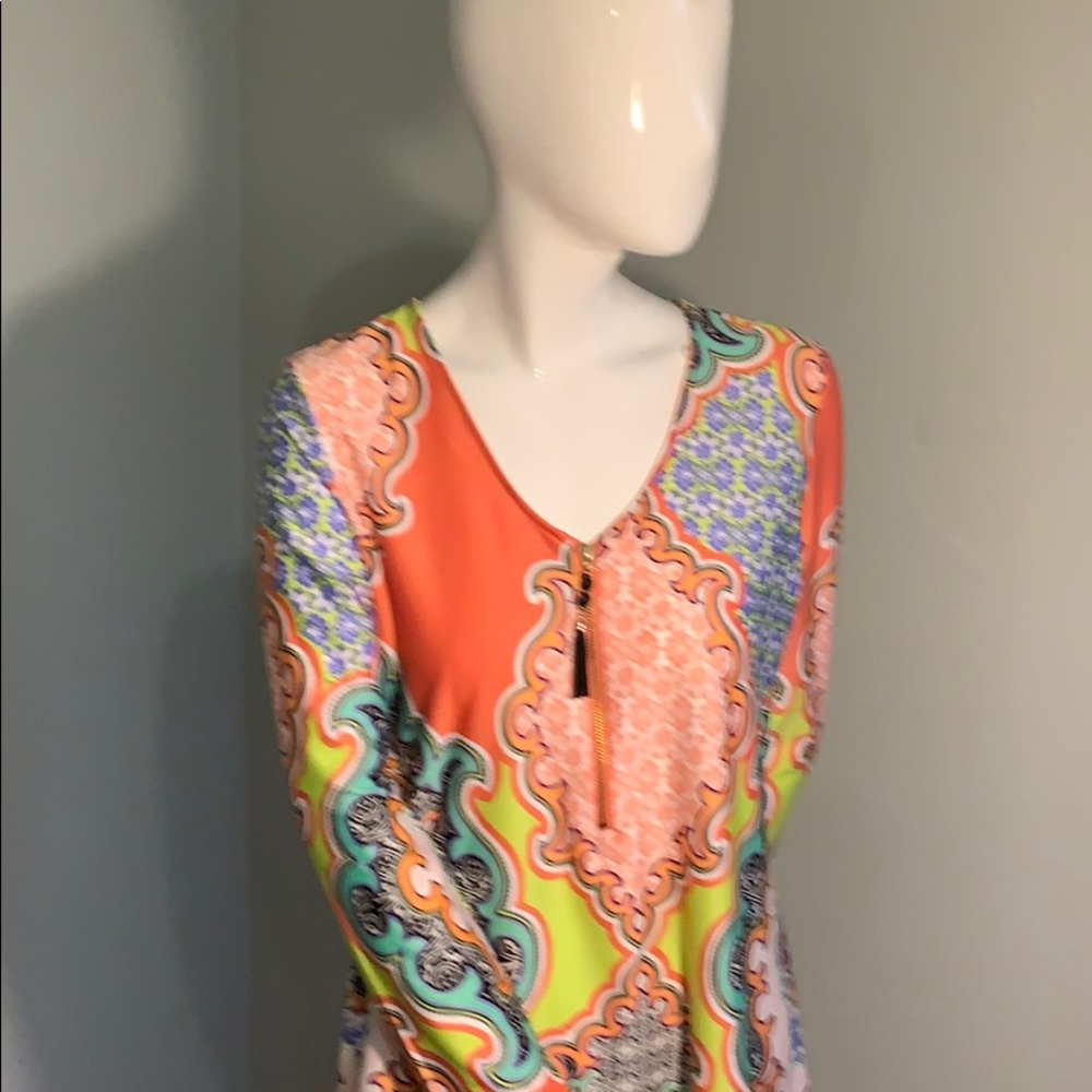 Colored blouse zip down tassel front